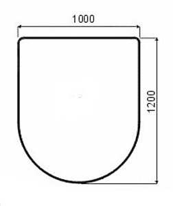ROMOTOP Sklo pod kamna forma E
