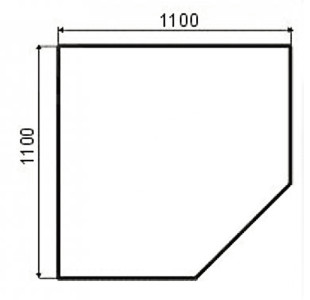 ROMOTOP Sklo pod kamna forma B